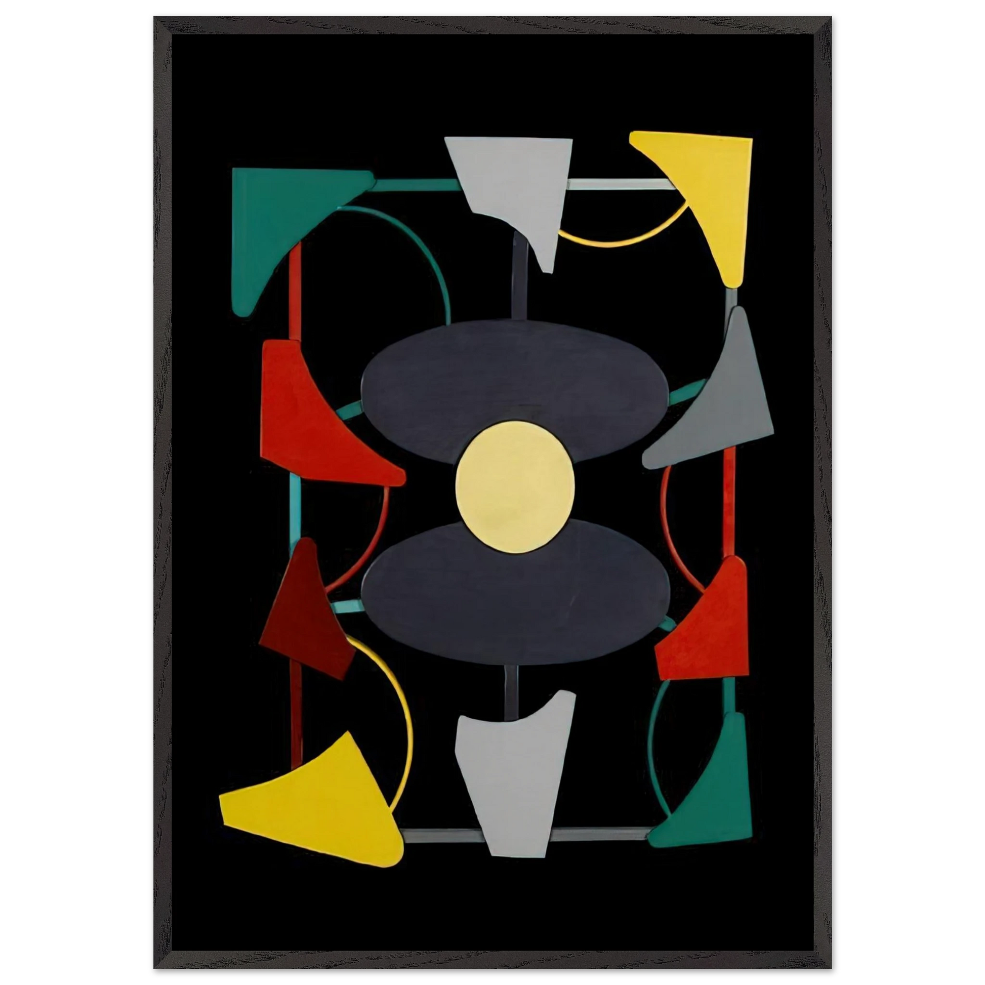 Planos y color liberados - 1947 - Gyula Kosice Framed Art Print – Black Wooden Frame - Default Title - -Framed Art Print