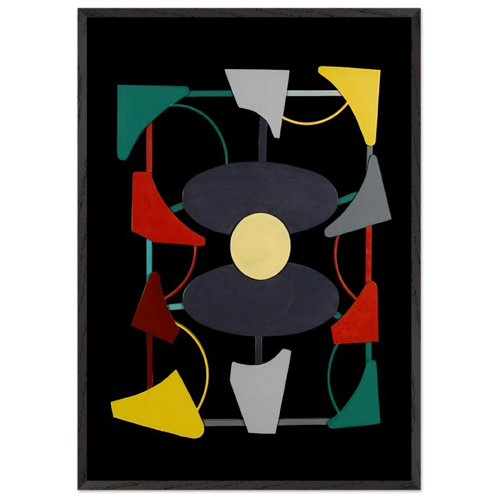 Planos y color liberados - 1947 - Gyula Kosice 70x100 cm / 28x40 inches Framed Art Print – Black Wooden Frame