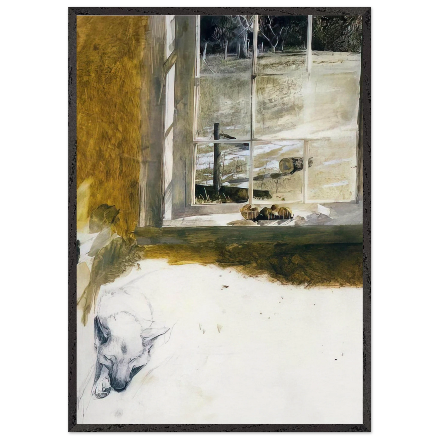 GROUNDHOG DAY 3 - Andrew Wyeth Framed Art Print – Black Wooden Frame - Default Title - -Framed Art Print