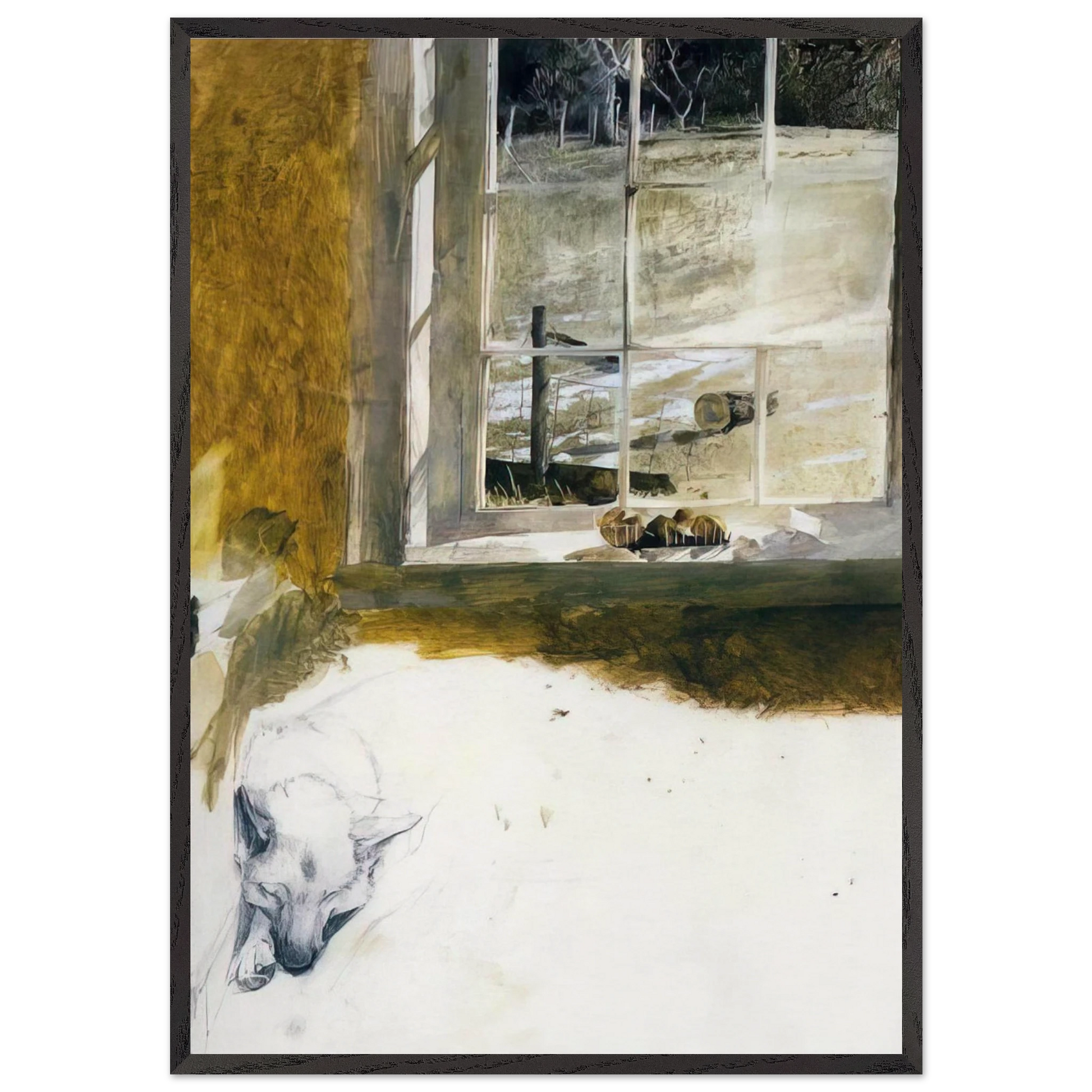 GROUNDHOG DAY 3 - Andrew Wyeth Framed Art Print – Black Wooden Frame - Default Title - -Framed Art Print