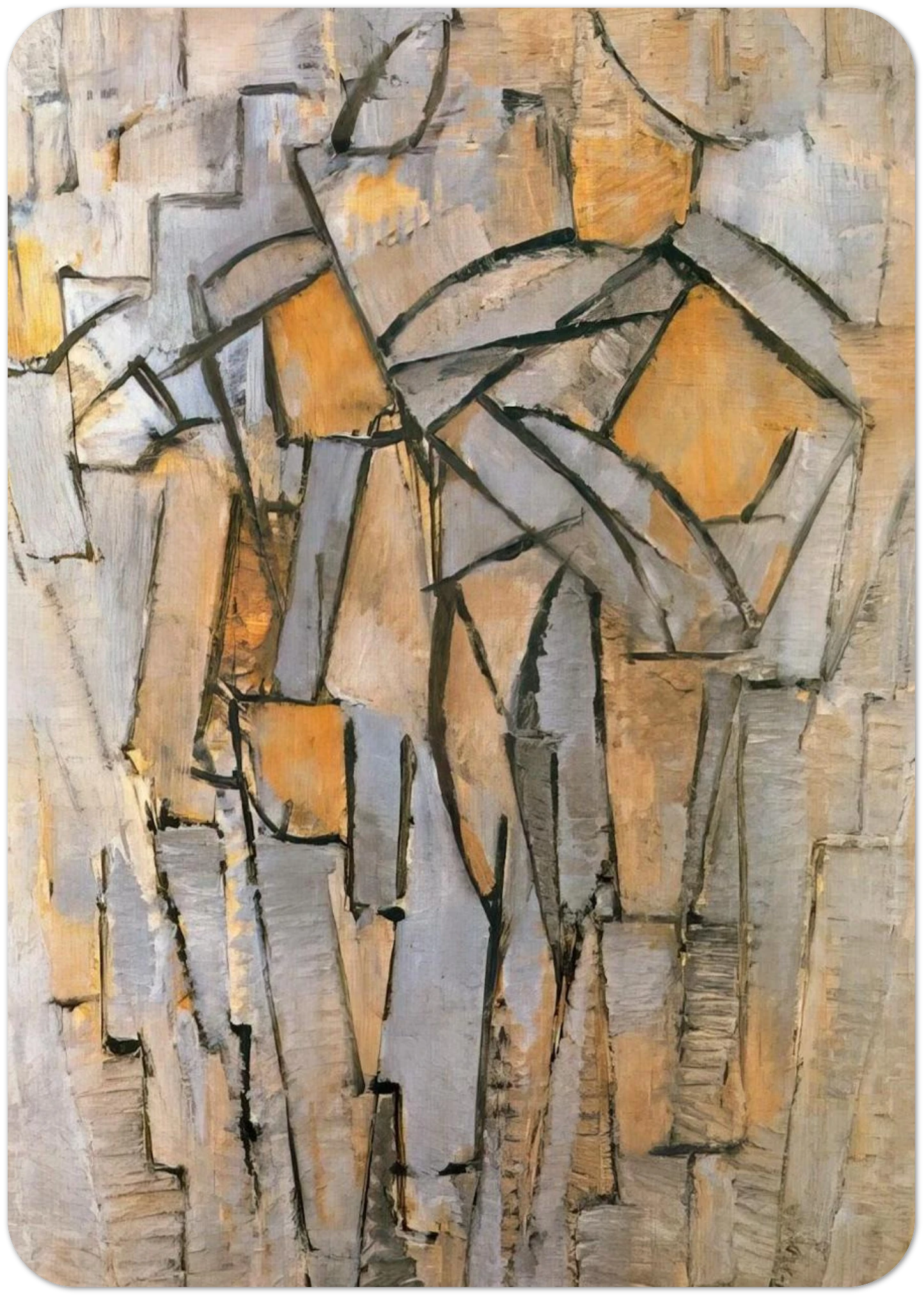 Composición en Gris – Azul By Piet Mondrian Pack of 10 Post Cards | Piet Mondrian Post Cards | A6 (10.5 x 14.8 cm) - 4.1 x 5.8 inches