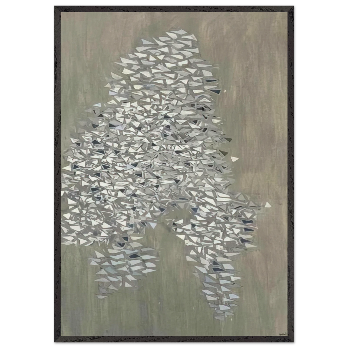 Vertical Gray - 1985 - Robert Goodnough Framed Art Print – Black Wooden Frame - Default Title - -Framed Art Print