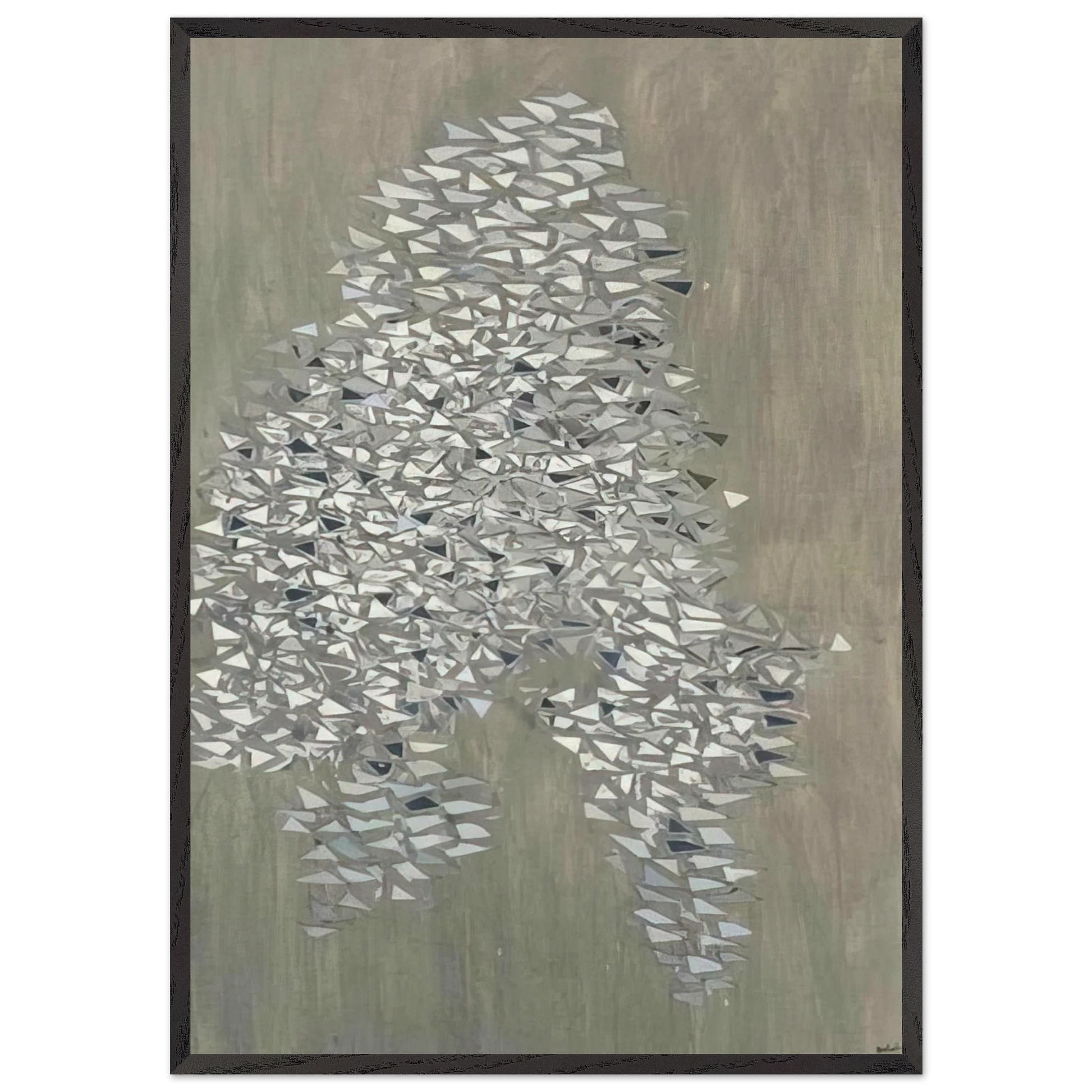 Vertical Gray - 1985 - Robert Goodnough Framed Art Print – Black Wooden Frame - Default Title - -Framed Art Print