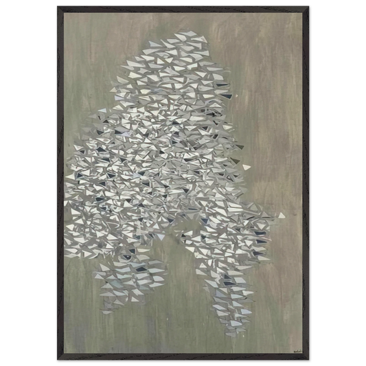 Vertical Gray - 1985 - Robert Goodnough Framed Art Print – Black Wooden Frame - Default Title - -Framed Art Print