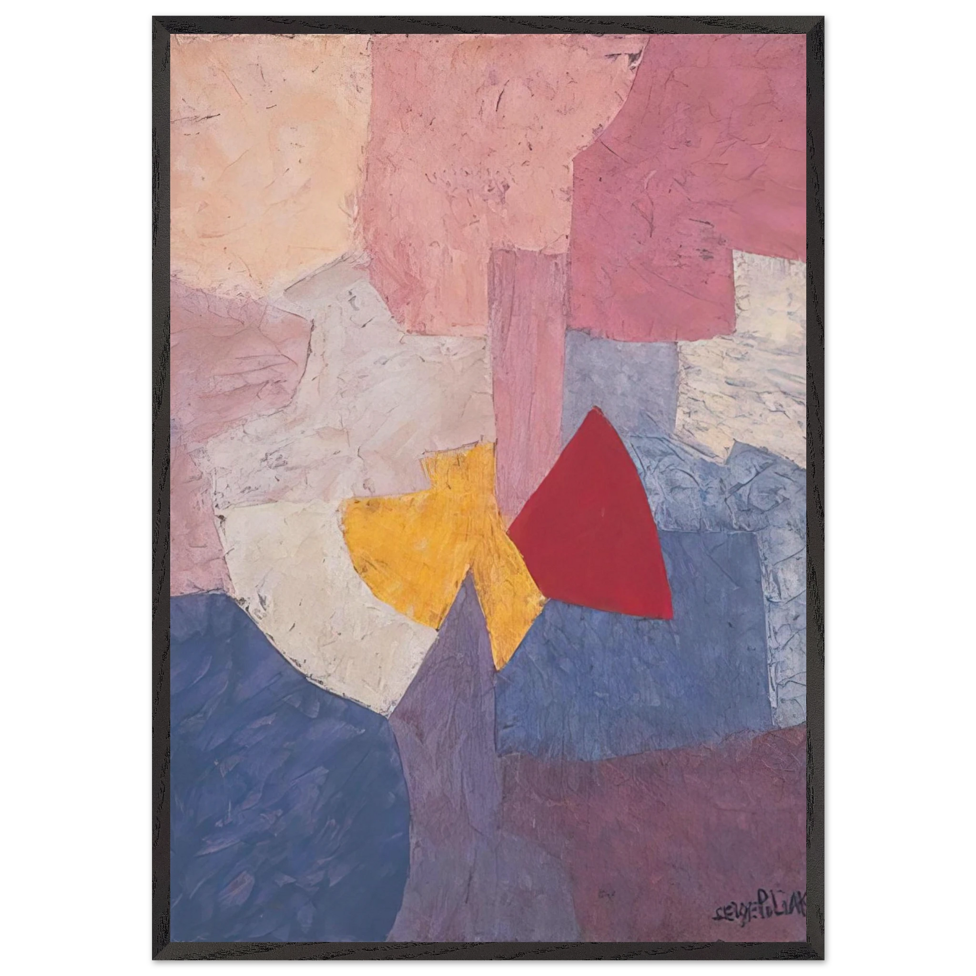 Composition - 1960 - Serge Poliakoff Framed Art Print – Black Wooden Frame - Default Title - -Framed Art Print