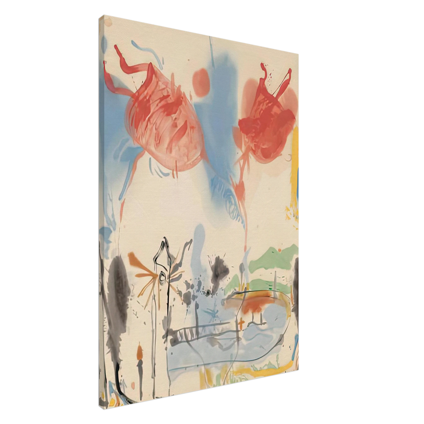 Helen Frankenthaler - Round Trip, 1957- Wall Art - 60x80 cm / 24x32 inches - Fine Art Poster - -