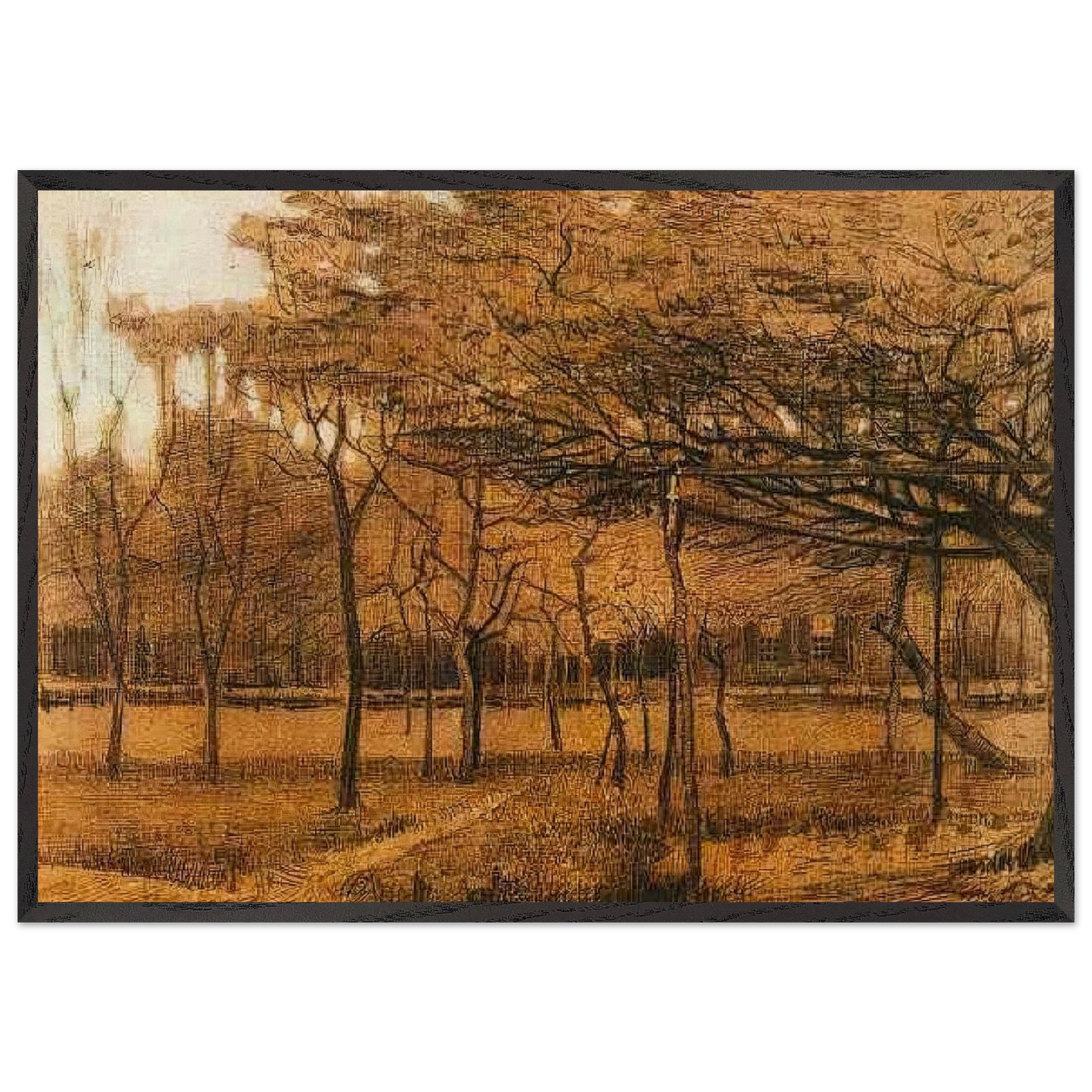 Landscape with Trees N2 - Vincent van Gogh Framed Art Print – Black Wooden Frame - Default Title - -Framed Art Print