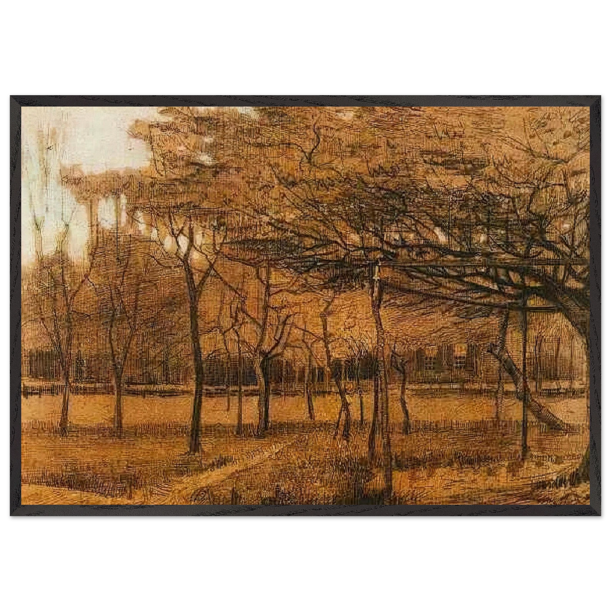 Landscape with Trees N2 - Vincent van Gogh Framed Art Print – Black Wooden Frame - Default Title - -Framed Art Print