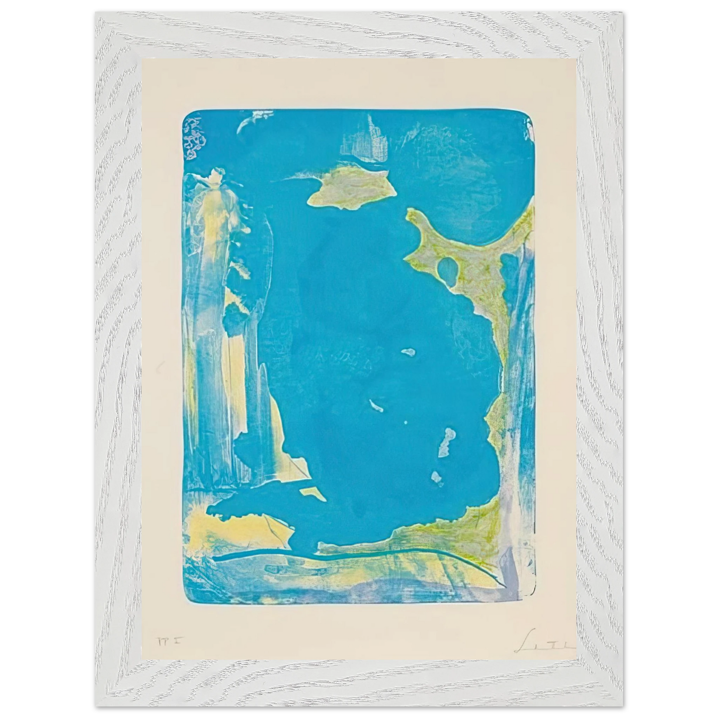 Helen Frankenthaler - Reflections IV - 1995 Wall art - 13x18 cm / 5x7 Inches - Premium Wooden Framed Poster With Fine Art Paper - White frame