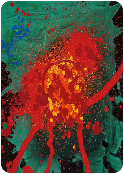 Blood Feud - 28.8.07 - 2007 By John Hoyland Pack of 10 Post Cards | John Hoyland Post Cards | A6 (10.5 x 14.8 cm) - 4.1 x 5.8 inches