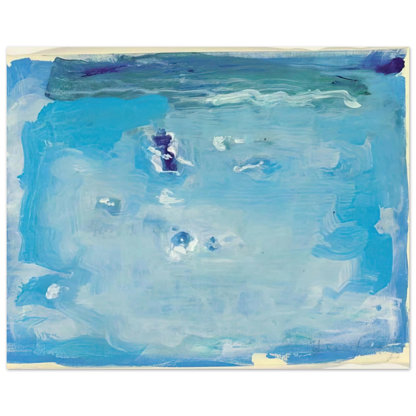 Helen Frankenthaler - Untitled - Color Field Painting, Lyrical Abstraction Wall art - 13x18 cm / 5x7 inches - Premium Wooden Framed Poster With Fine Art Paper - Black frame