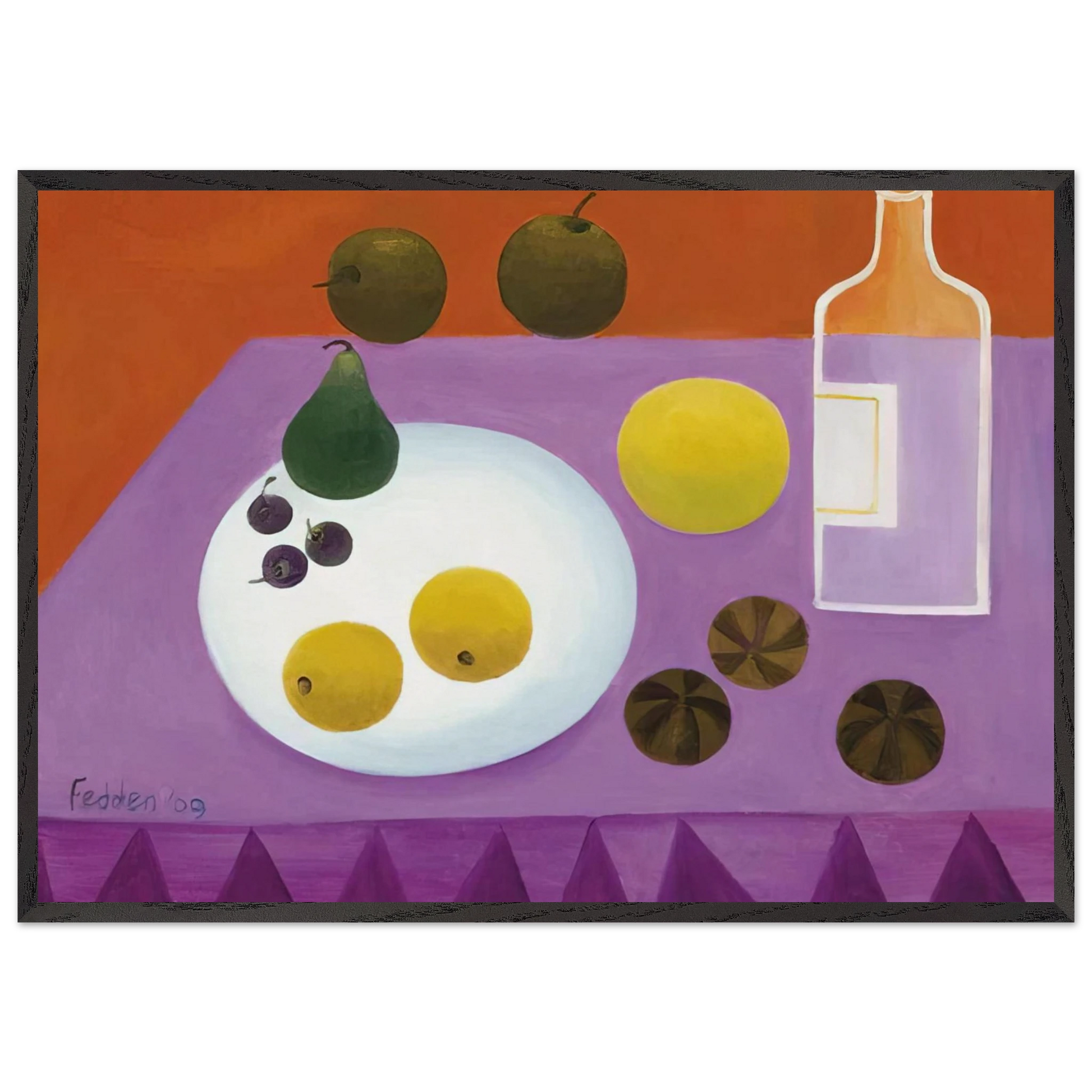 Fruit - 2009 - Mary Fedden Framed Art Print – Black Wooden Frame - Default Title - -Framed Art Print