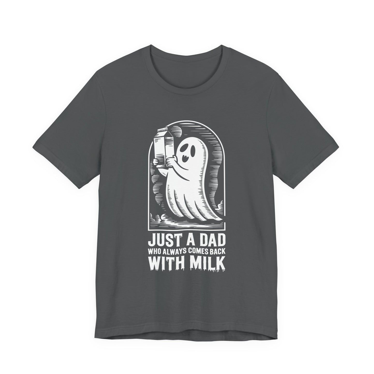 just a dad who always came back with milk halloween T-shirt - Maglietta Unisex in Jersey a Maniche Corte