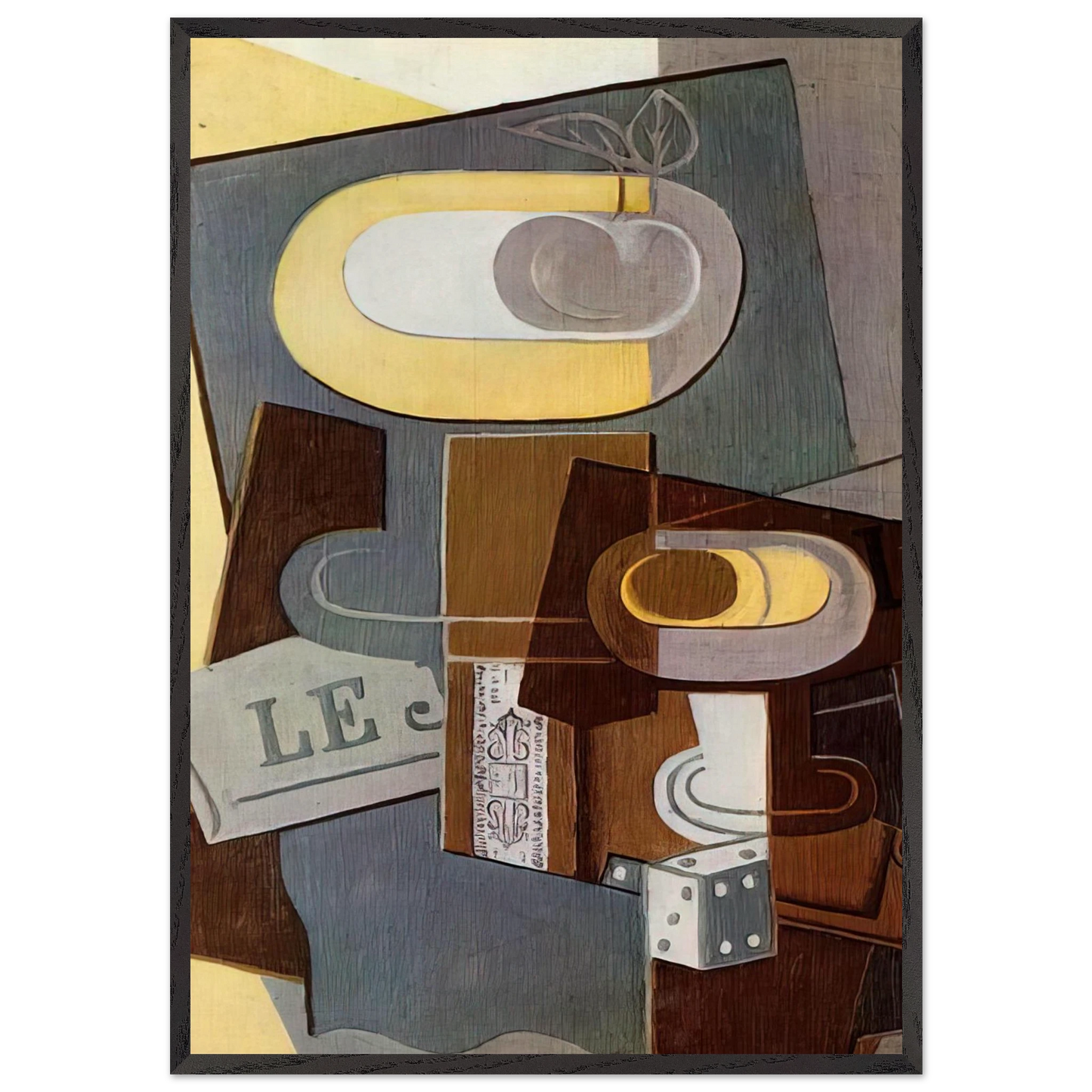 THE DICE 1922 - Juan Gris Framed Art Print – Black Wooden Frame - Default Title - -Framed Art Print