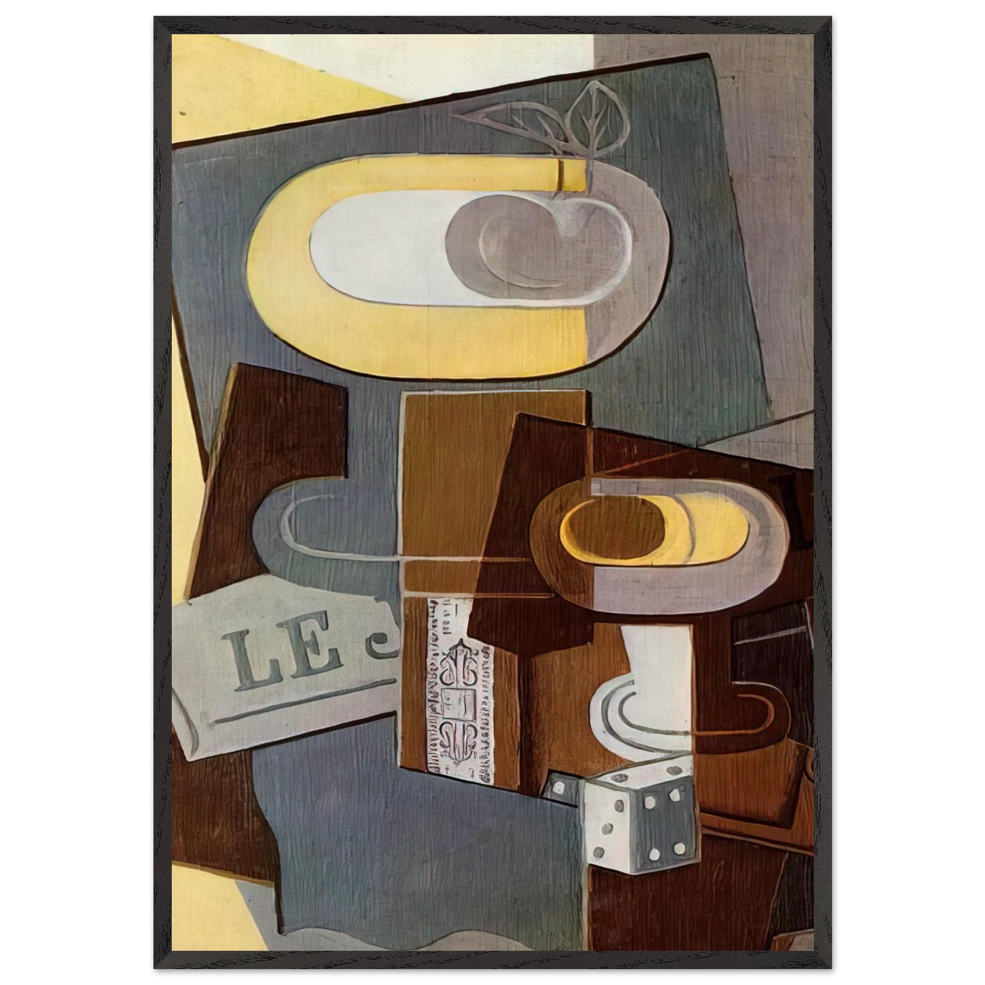 THE DICE 1922 - Juan Gris Framed Art Print – Black Wooden Frame - Default Title - -Framed Art Print