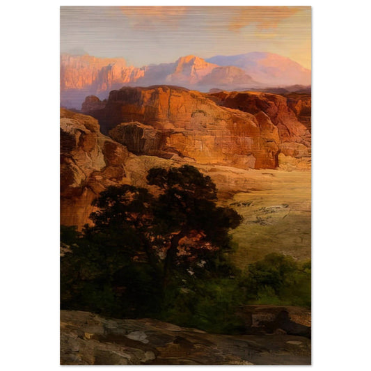 A Water Pocket Northern Arizona - Thomas Moran Brushed Aluminum Print - 70x100 cm / 28x40 inches | Thomas Moran Aluminum Print | Thomas Moran Prints