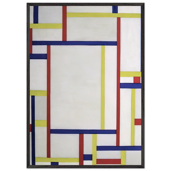 Painting white - 1945 - Fritz Glarner 70x100 cm / 28x40 inches Framed Art Print – Black Wooden Frame