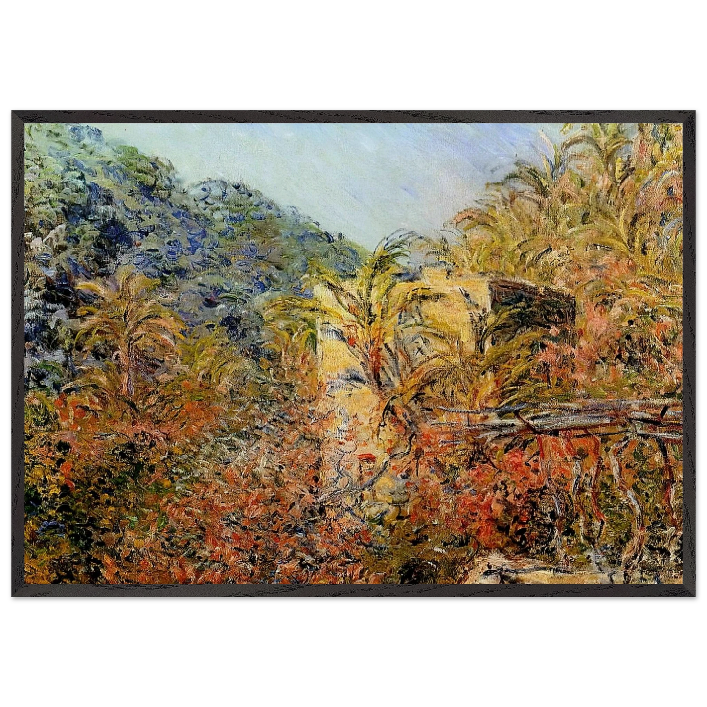 The Valley of Sasso Sunshine - claude monet Framed Art Print – Black Wooden Frame - Default Title - -Framed Art Print
