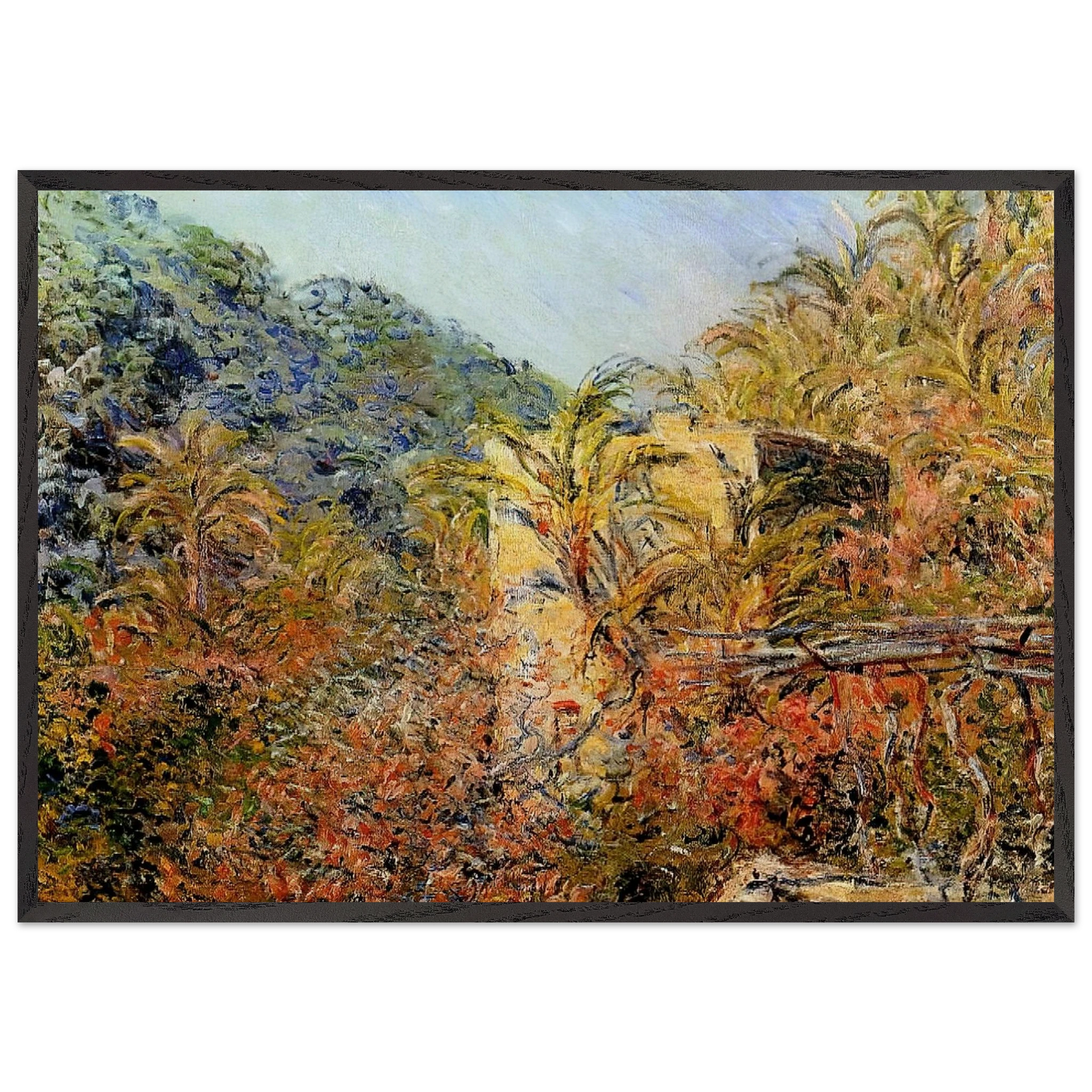 The Valley of Sasso Sunshine - claude monet Framed Art Print – Black Wooden Frame - Default Title - -Framed Art Print