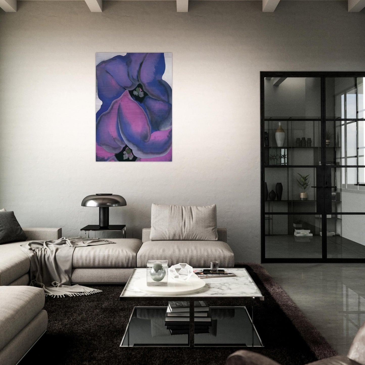 Purple Petunias - Georgia O'Keeffe Brushed Aluminum Print - 70x100 cm / 28x40 inches | Georgia O'Keeffe Aluminum Print | Georgia O'Keeffe Prints