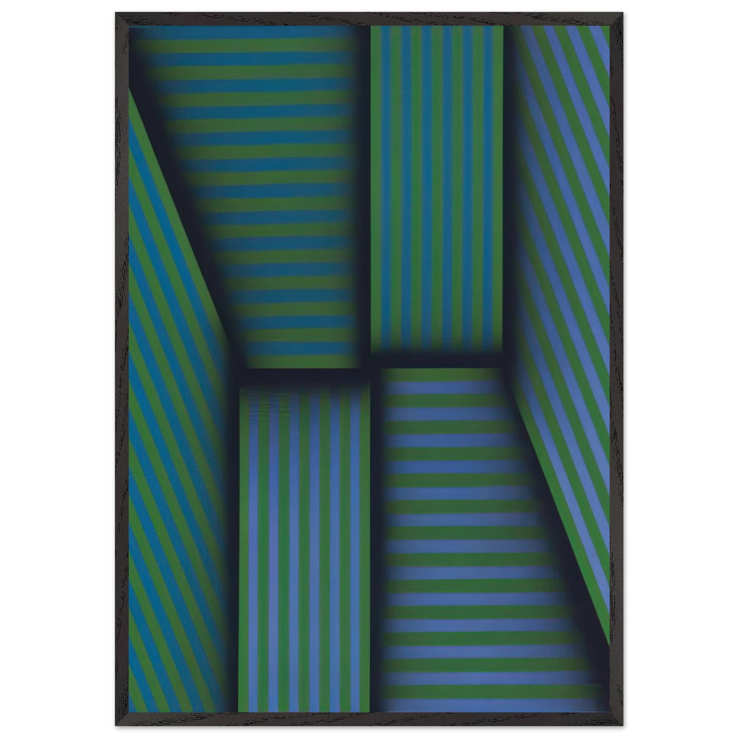 Scarlattis Garden - Op Art - Omar Rayo Framed Art Print – Black Wooden Frame - Default Title - -Framed Art Print