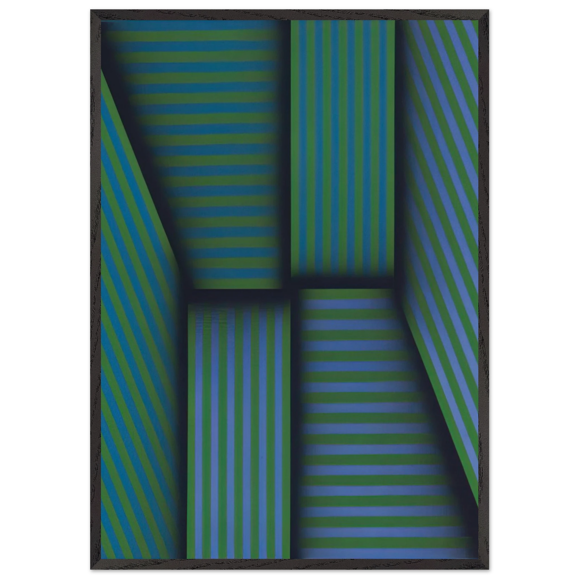 Scarlattis Garden - Op Art - Omar Rayo Framed Art Print – Black Wooden Frame - Default Title - -Framed Art Print