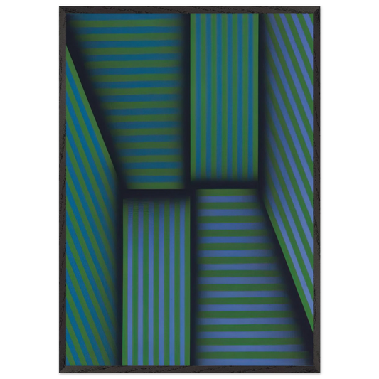 Scarlattis Garden - Op Art - Omar Rayo Framed Art Print – Black Wooden Frame - Default Title - -Framed Art Print