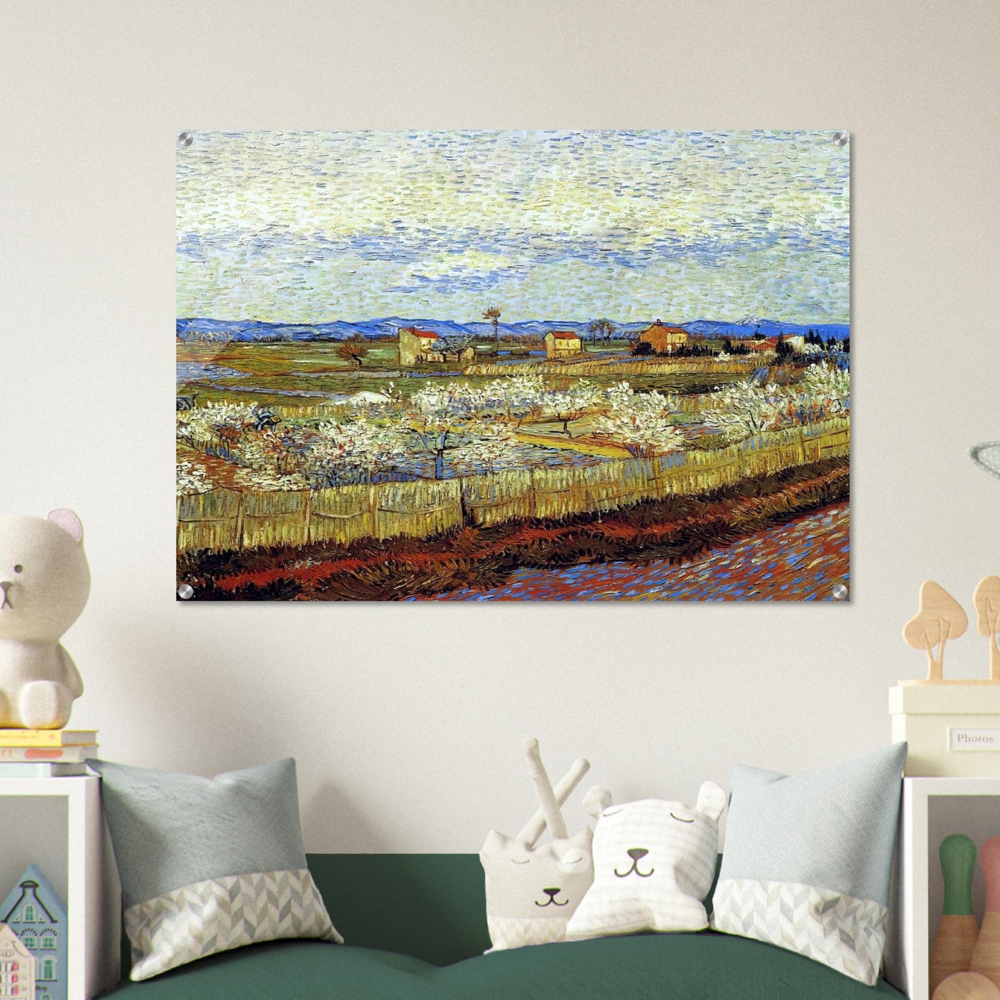 Peach Trees in Blossom - Vincent van Gogh Acrylic Print - 70x100 cm / 28x40″ inches