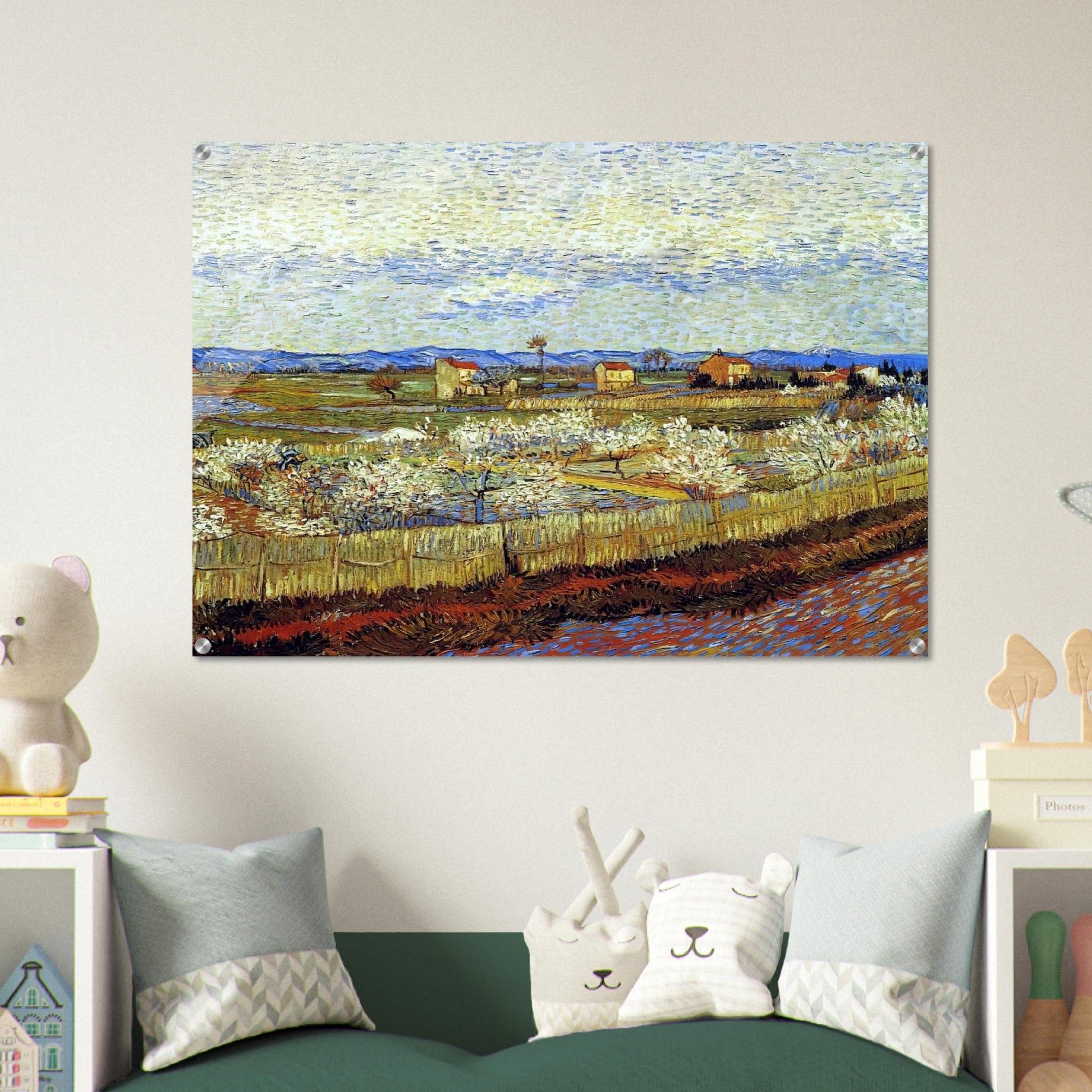 Peach Trees in Blossom - Vincent van Gogh Acrylic Print - 70x100 cm / 28x40″ inches