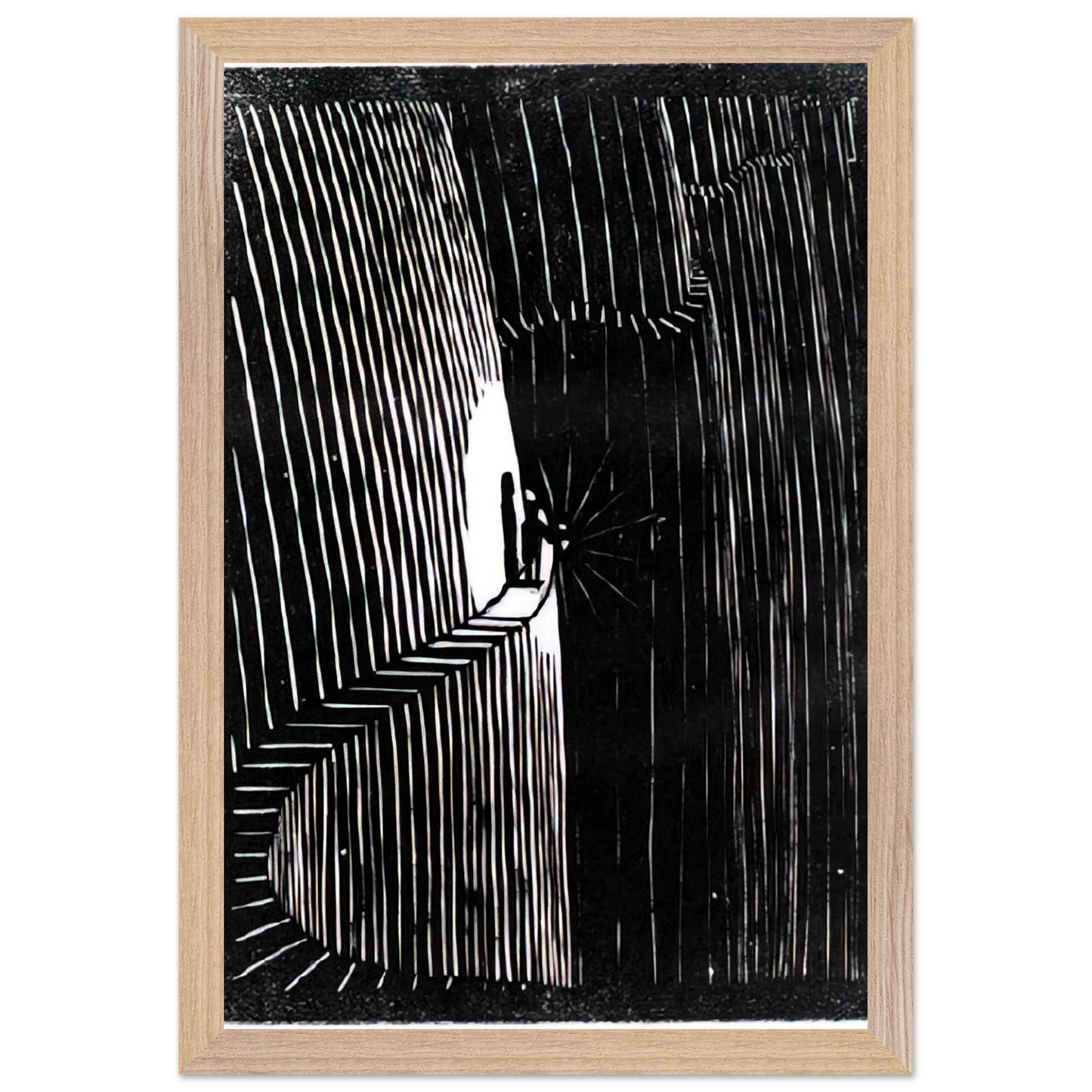 MC Escher - ESCHER (7) Wall Art - 30x40 cm / 12x16 inches - Premium Wooden Framed Poster With Fine Art Paper - Wood frame