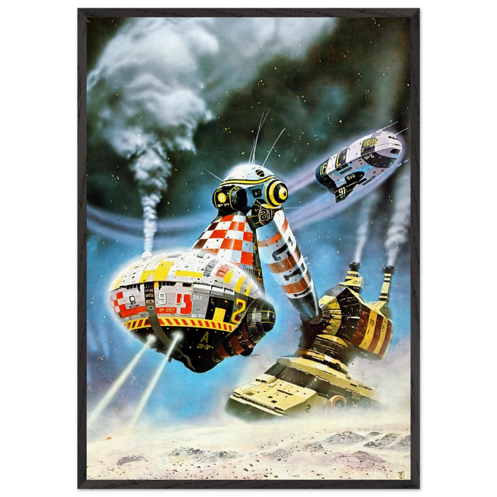 Chris Foss N16 - Chris Foss 70x100 cm / 28x40 inches Framed Art Print – Black Wooden Frame