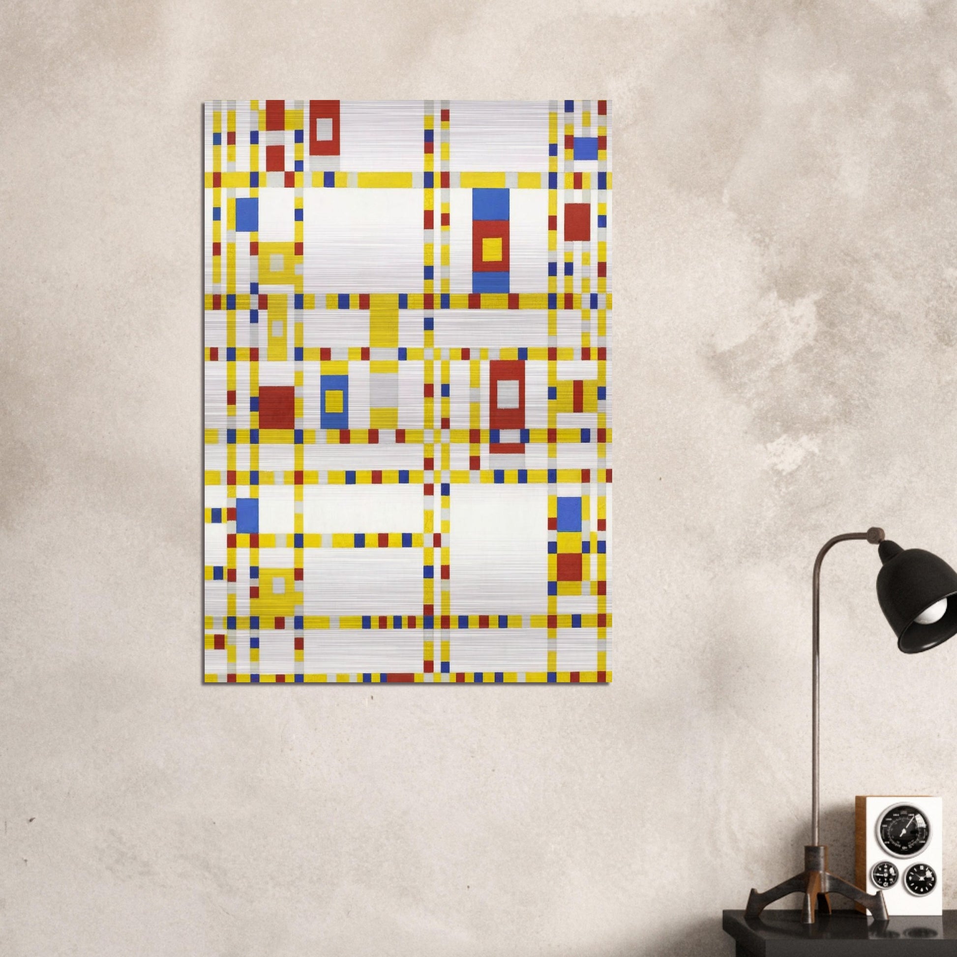 Broadway Boogie Woogie - Piet Mondrian Brushed Aluminum Print - 70x100 cm / 28x40 inches | Piet Mondrian Aluminum Print | Piet Mondrian Prints