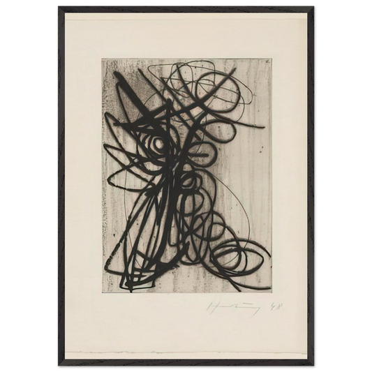 Composition - 1948 N1 - Hans Hartung Framed Art Print – Black Wooden Frame - Default Title - -Framed Art Print