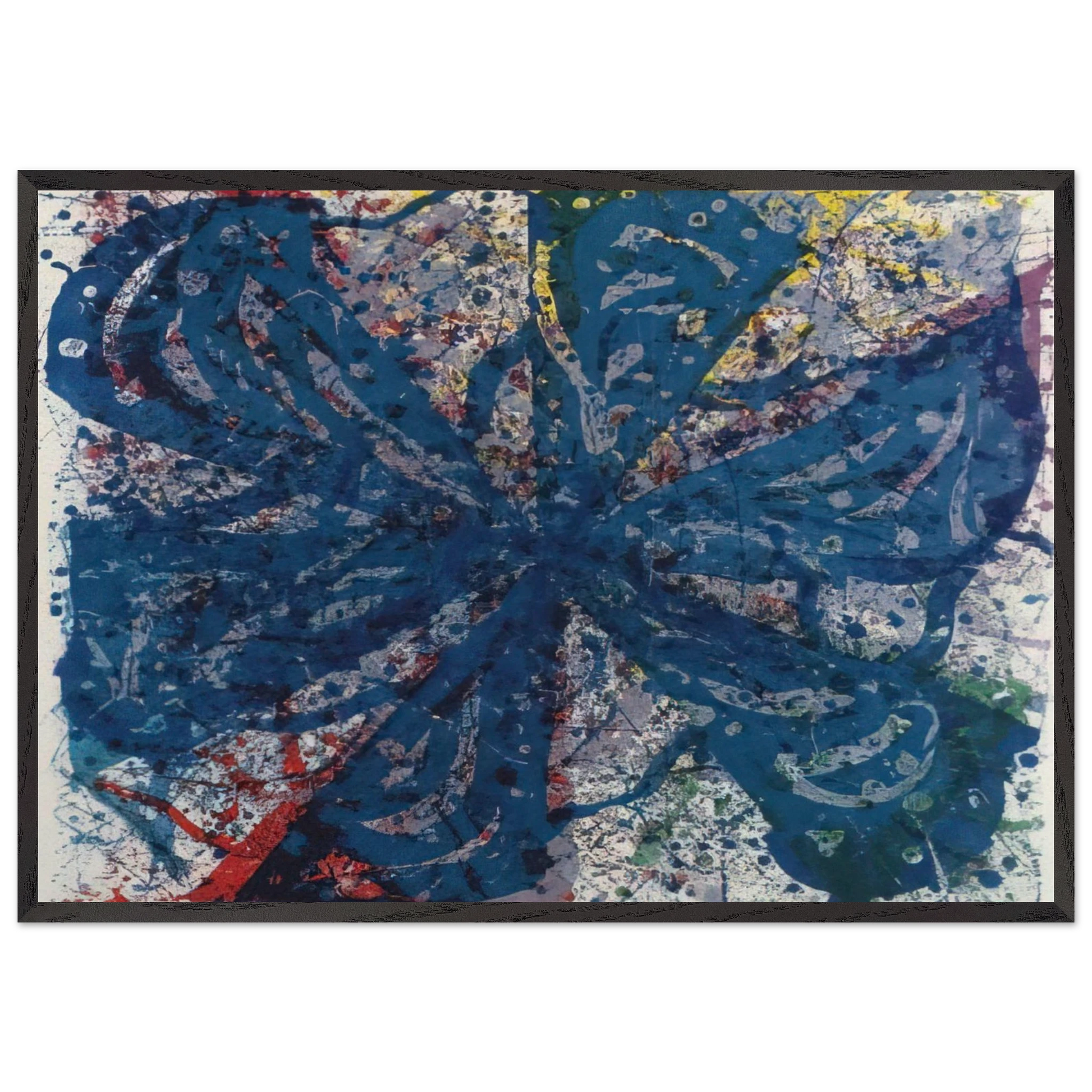 Untitled  L L233 G 820  - Sam Francis Framed Art Print – Black Wooden Frame - Default Title - -Framed Art Print