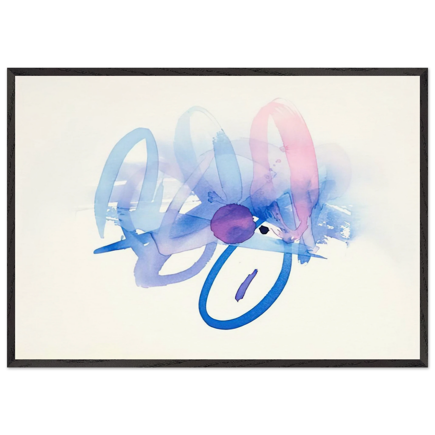 UNTITLED PURPLE PINK AND BLUE - Luis Feito Framed Art Print – Black Wooden Frame - Default Title - -Framed Art Print