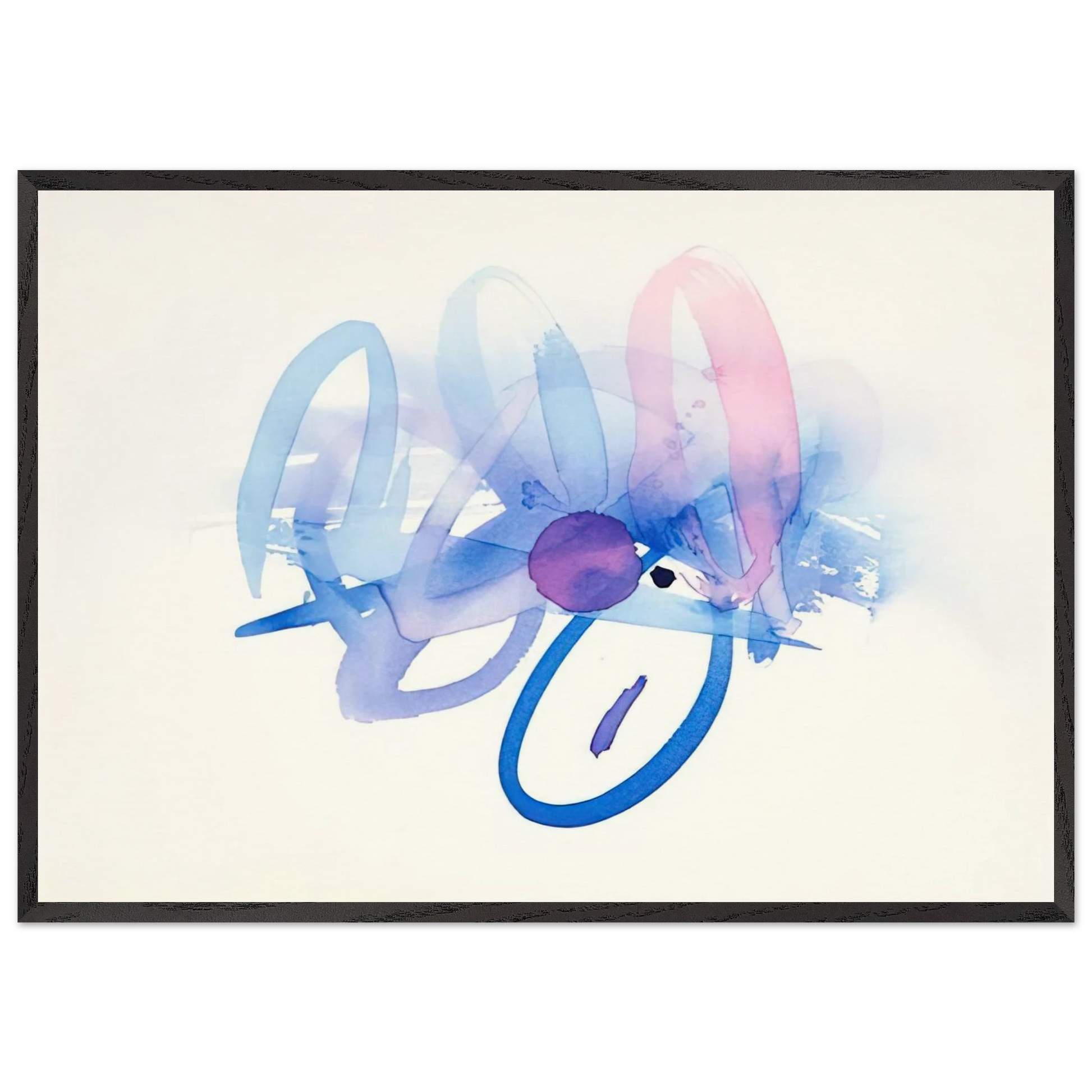 UNTITLED PURPLE PINK AND BLUE - Luis Feito Framed Art Print – Black Wooden Frame - Default Title - -Framed Art Print