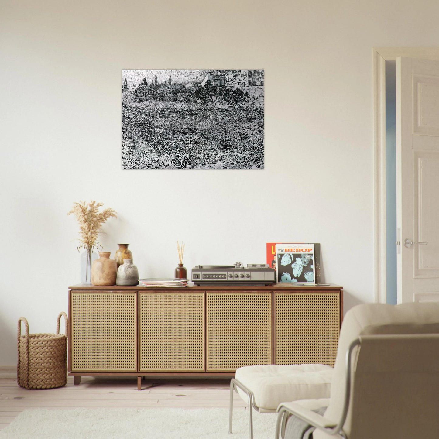 Garden with Flowers - Vincent van Gogh Brushed Aluminum Print - 70x100 cm / 28x40 inches | Vincent van Gogh Aluminum Print | Vincent van Gogh Prints