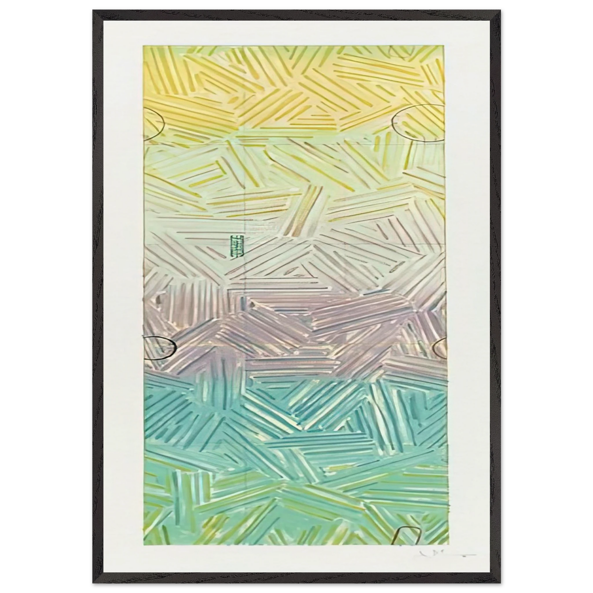 USUYUKI ULAE 211 - Jasper Johns Framed Art Print – Black Wooden Frame - Default Title - -Framed Art Print