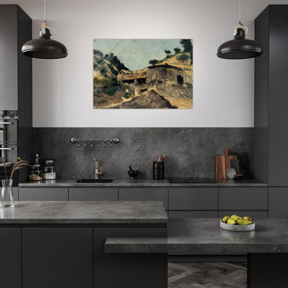 Landscape with Watermill - Paul Cézanne Acrylic Print - 70x100 cm / 28x40″ inches | Paul Cézanne Wall Art | Paul Cézanne Prints