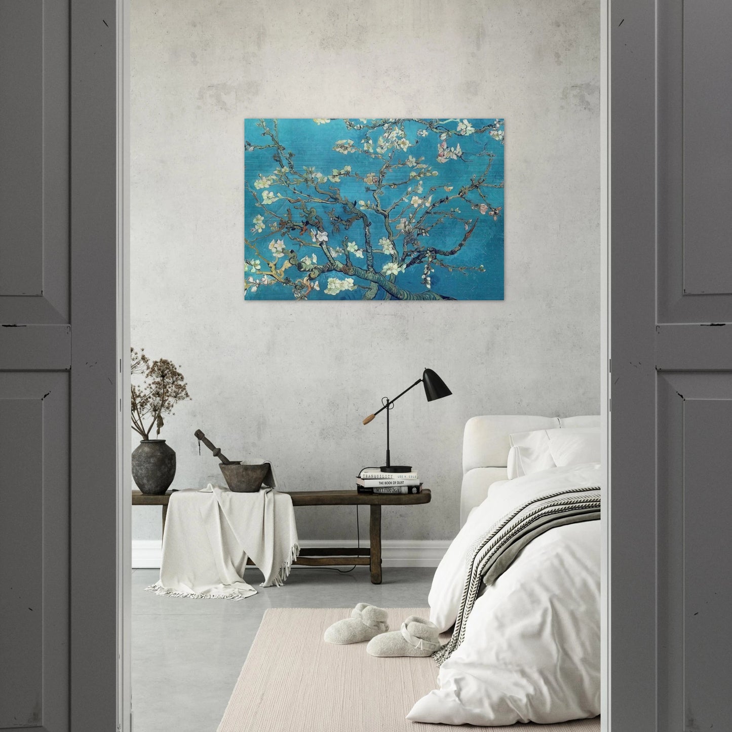 Branches with Almond Blossom - Vincent van Gogh Brushed Aluminum Print - 70x100 cm / 28x40 inches | Vincent van Gogh Aluminum Print | Vincent van Gogh Prints