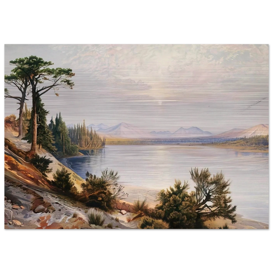 Head of Yellowstone River - Thomas Moran Brushed Aluminum Print - 70x100 cm / 28x40 inches | Thomas Moran Aluminum Print | Thomas Moran Prints