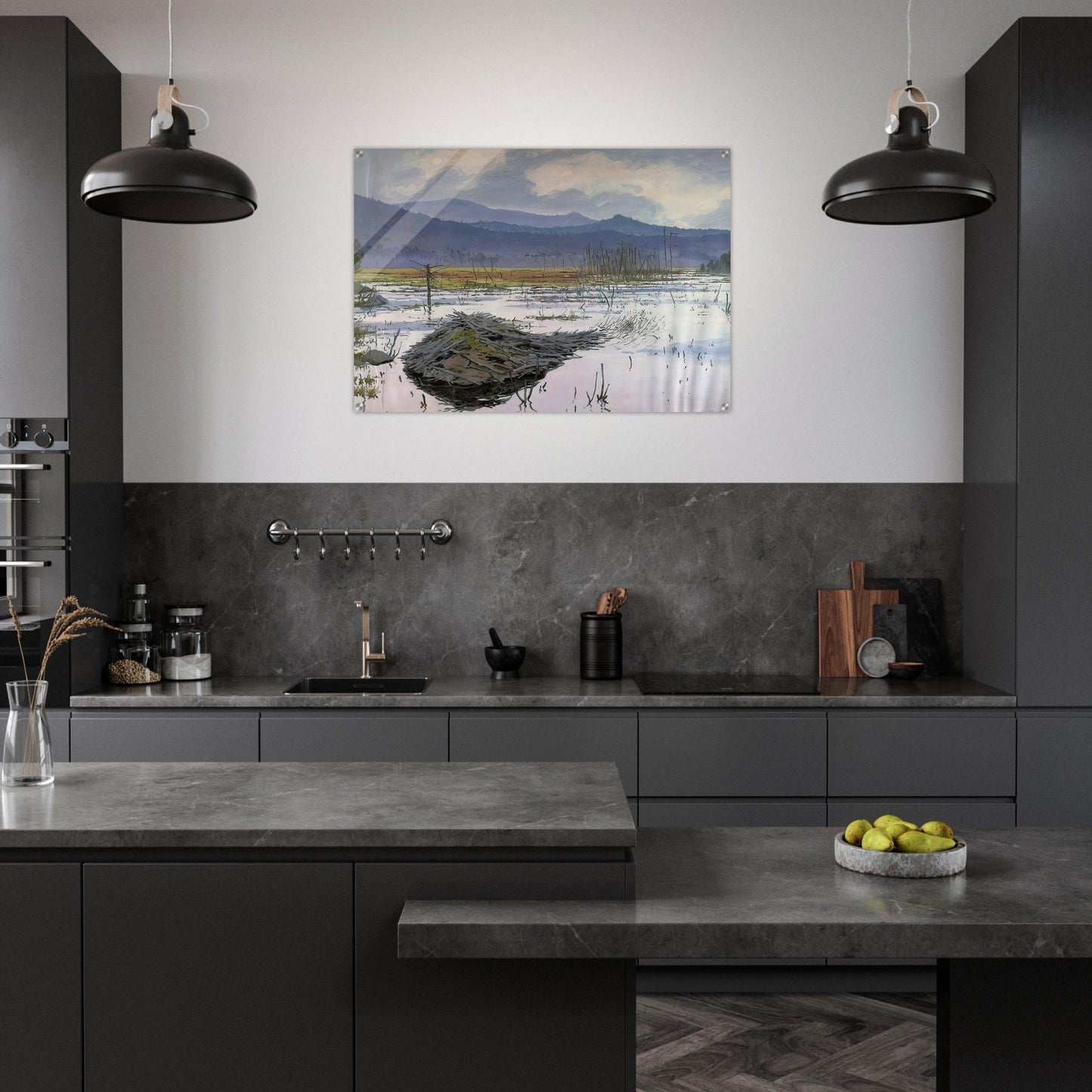 Beaver Pond - 1976 - Neil Welliver Acrylic Print - 70x100 cm / 28x40″ inches | Neil Welliver Wall Art | Neil Welliver Prints