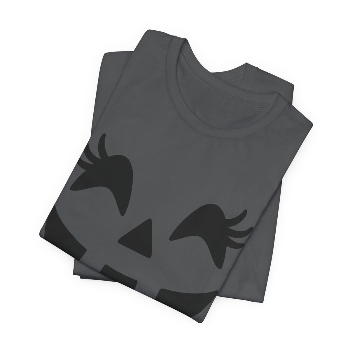 Jack O Lantern Face Pumpkin Eyelashes Halloween Women Girls T-Shirt