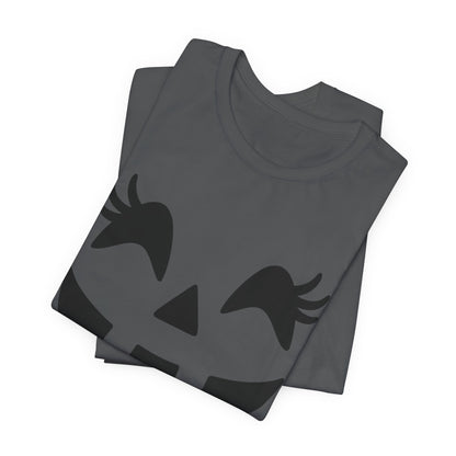 Jack O Lantern Face Pumpkin Eyelashes Halloween Women Girls T-Shirt