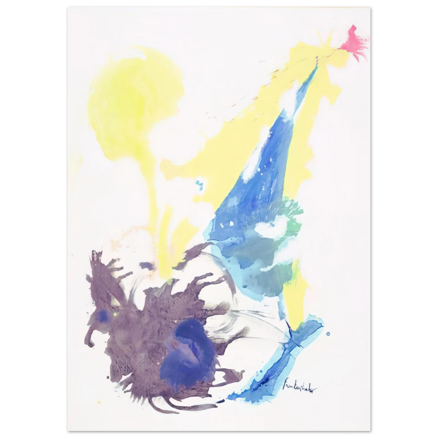 Helen Frankenthaler - Moving Day - 1961 Wall art - 60x80 cm / 24x32 inches - Premium Wooden Framed Poster With Fine Art Paper - White frame