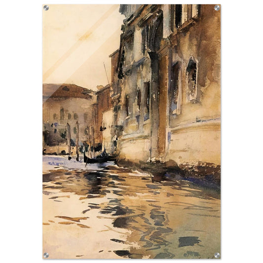 Venetian Canal, Palazzo Corner - John Singer Sargent Acrylic Print - 70x100 cm / 28x40″ inches | John Singer Sargent Wall Art | John Singer Sargent Prints