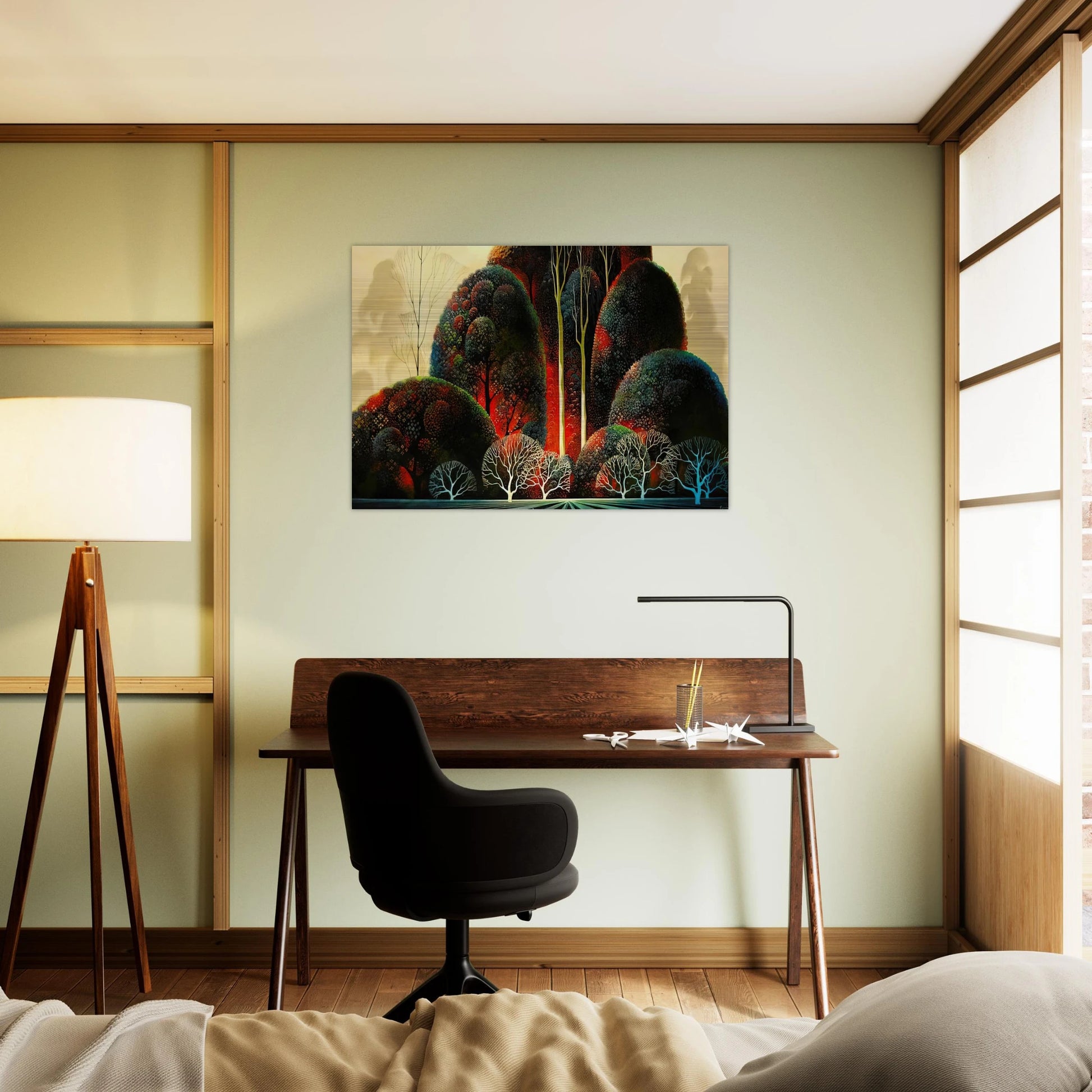 California Orchid - Eyvind Earle Brushed Aluminum Print - 70x100 cm / 28x40 inches | Eyvind Earle Aluminum Print | Eyvind Earle Prints
