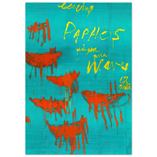 Leaving Paphos Ringed With Waves V - Cy Twombly Brushed Aluminum Print - 70x100 cm / 28x40 inches | Cy Twombly Aluminum Print | Cy Twombly Prints