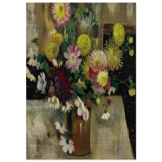 Anemones and Dahlias - Post-Impressionism - Le Pho Brushed Aluminum Print - 70x100 cm / 28x40 inches | Le Pho Aluminum Print | Le Pho Prints