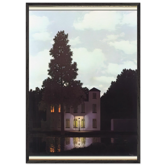 THE EMPIRE OF LIGHTS 1954 1 - Rene Magritte 70x100 cm / 28x40 inches Framed Art Print – Black Wooden Frame